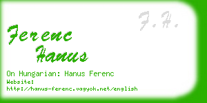 ferenc hanus business card